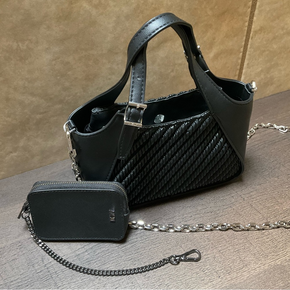 Crossbody & wallet chain DKNY Miren Mini Black Satchel w/ mini wristlet